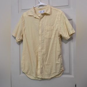 Men’s Pastel Yellow Casual Button Down Slim Fit Old Navy New!